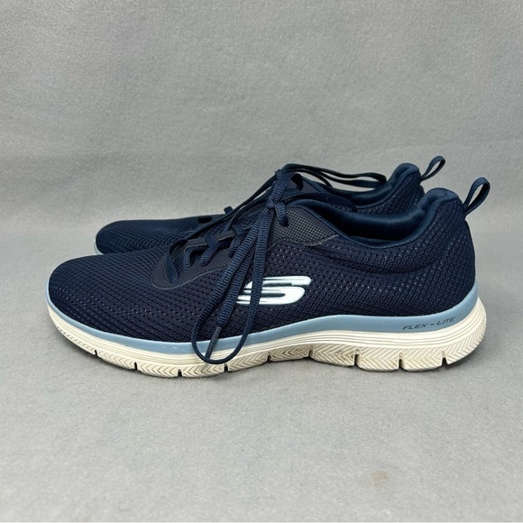 Skechers Flex Appeal Shoes Womens 8 Blue Running Shoes Sneakers 149303 - Picture 4 of 11